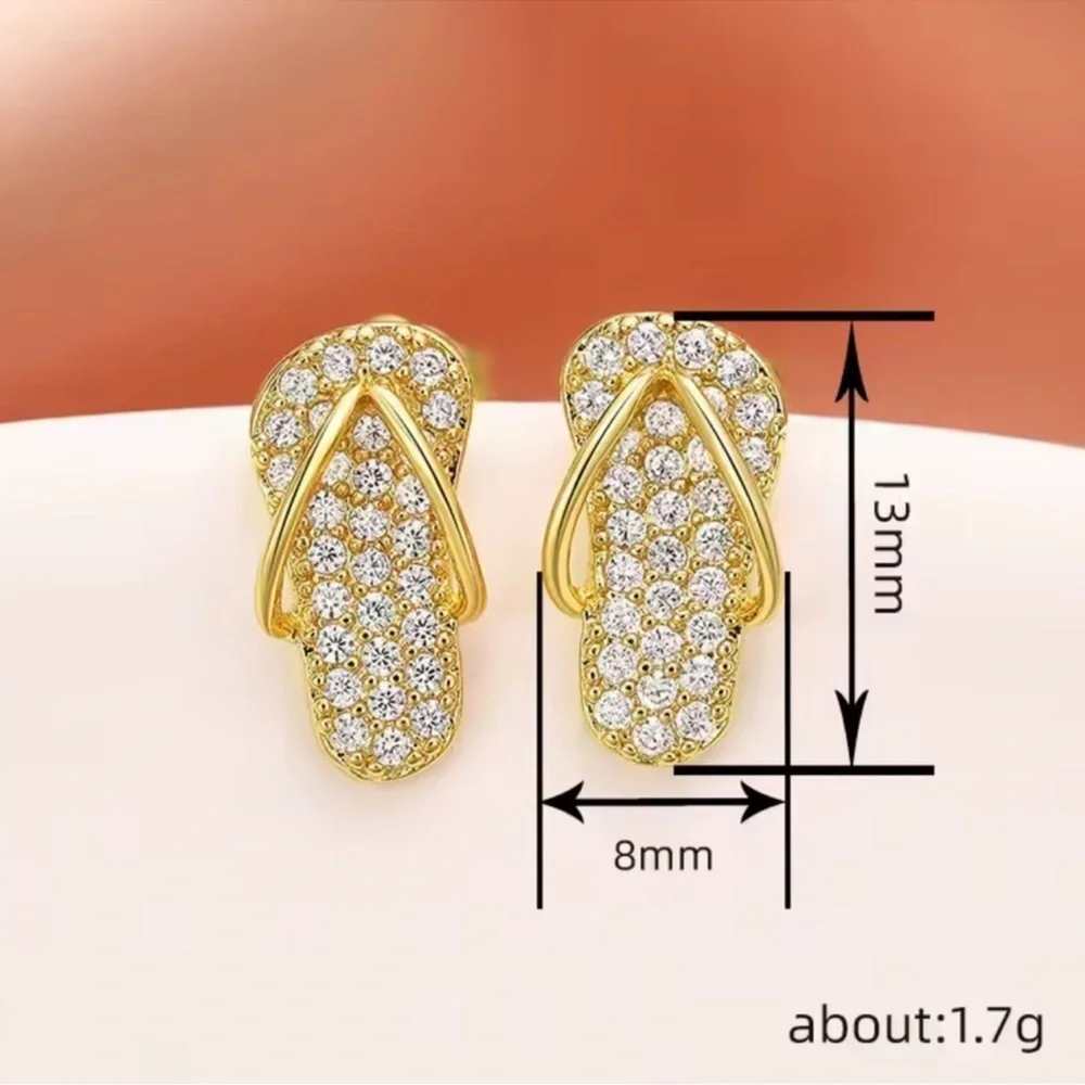 Sandals Gold Crystal Earrings - Picture 6 of 9